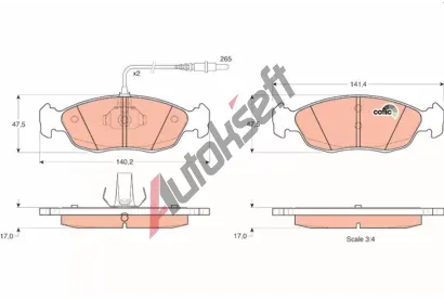 TRW Sada brzdovch destiek COTEC TRW GDB1104, GDB1104