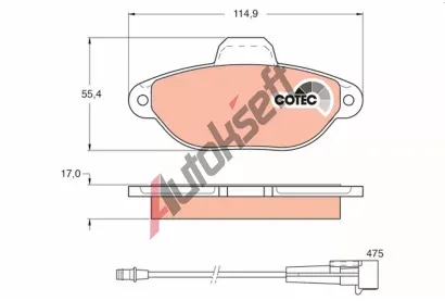 TRW Sada brzdovch destiek COTEC TRW GDB1115, GDB1115