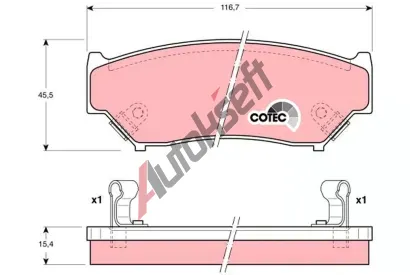 TRW Sada brzdovch destiek COTEC TRW GDB1174, GDB1174