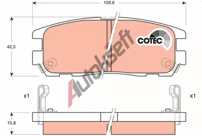 TRW Sada brzdovch destiek COTEC TRW GDB1187, GDB1187
