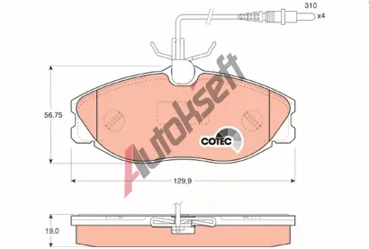 TRW Sada brzdových destiček COTEC TRW GDB1194, GDB1194 TRW Sada brzdových destiček COTEC TRW GDB1194, GDB1194