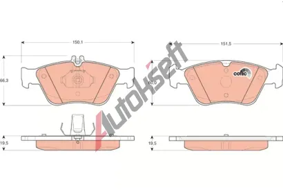 TRW Sada brzdovch destiek COTEC TRW GDB1205, GDB1205