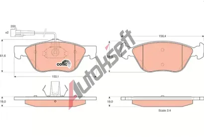 TRW Sada brzdovch destiek COTEC TRW GDB1212, GDB1212