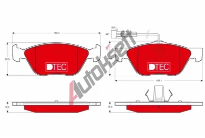 TRW Sada brzdovch destiek DTEC COTEC TRW GDB1212DTE, GDB1212DTE
