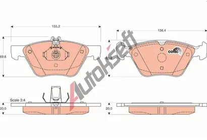 TRW Sada brzdovch destiek COTEC TRW GDB1215, GDB1215