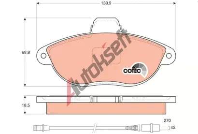 TRW Sada brzdovch destiek COTEC TRW GDB1216, GDB1216