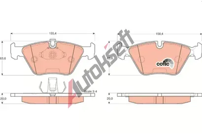 TRW Sada brzdovch destiek COTEC TRW GDB1264, GDB1264