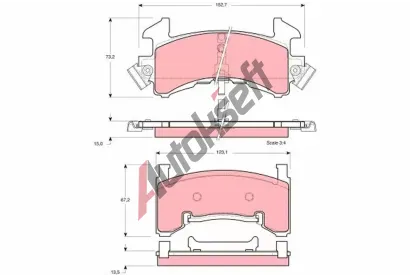 TRW Sada brzdových destiček - kotoučová brzda TRW GDB1272, GDB1272 TRW Sada brzdových destiček - kotoučová brzda TRW GDB1272, GDB1272