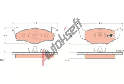 TRW Sada brzdových destiček COTEC TRW GDB1274, GDB1274  TRW Sada brzdových destiček COTEC TRW GDB1274, GDB1274