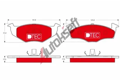 TRW Sada brzdových destiček DTEC COTEC TRW GDB1274DTE, GDB1274DTE  TRW Sada brzdových destiček DTEC COTEC TRW GDB1274DTE, GDB1274DTE