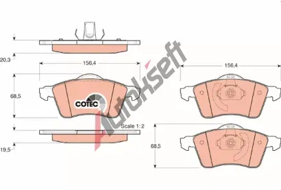 TRW Sada brzdovch destiek COTEC TRW GDB1282, GDB1282