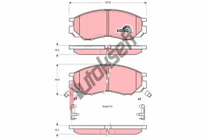 TRW Sada brzdovch destiek COTEC TRW GDB1286, GDB1286