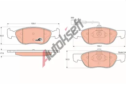TRW Sada brzdovch destiek COTEC TRW GDB1290, GDB1290