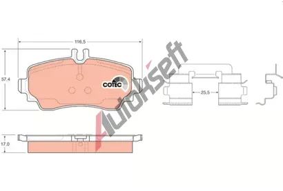 TRW Sada brzdovch destiek COTEC TRW GDB1293, GDB1293