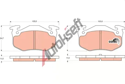TRW Sada brzdovch destiek COTEC TRW GDB1305, GDB1305