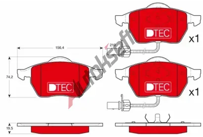 TRW Sada brzdovch destiek DTEC COTEC TRW GDB1307DTE, GDB1307DTE