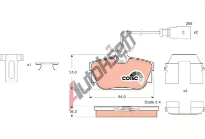 TRW Sada brzdovch destiek COTEC TRW GDB1326, GDB1326