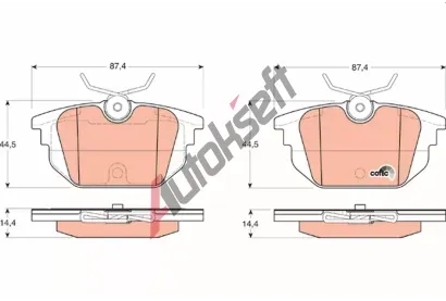 TRW Sada brzdovch destiek COTEC TRW GDB1333, GDB1333