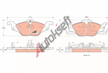 TRW Sada brzdovch destiek COTEC TRW GDB1351, GDB1351