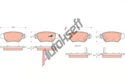 TRW Sada brzdovch destiek COTEC TRW GDB1352, GDB1352