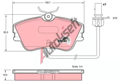 TRW Sada brzdovch destiek COTEC TRW GDB1367, GDB1367