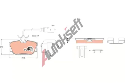 TRW Sada brzdovch destiek COTEC TRW GDB1369, GDB1369