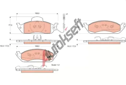 TRW Sada brzdovch destiek COTEC TRW GDB1378, GDB1378