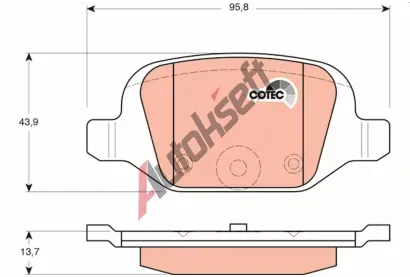 TRW Sada brzdovch destiek COTEC TRW GDB1384, GDB1384