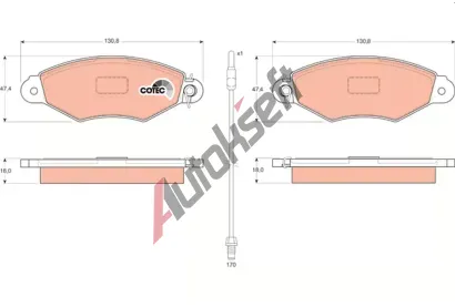 TRW Sada brzdovch destiek COTEC TRW GDB1402, GDB1402