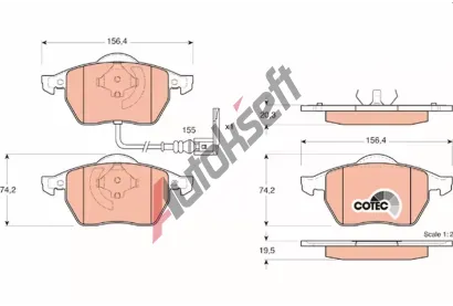 TRW Sada brzdovch destiek COTEC TRW GDB1403, GDB1403