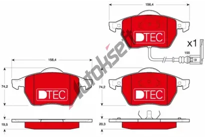 TRW Sada brzdovch destiek DTEC COTEC TRW GDB1403DTE, GDB1403DTE