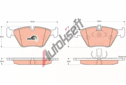 TRW Sada brzdovch destiek COTEC TRW GDB1404, GDB1404