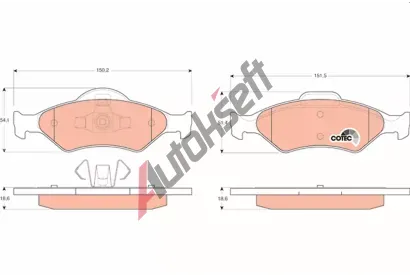 TRW Sada brzdovch destiek COTEC TRW GDB1418, GDB1418