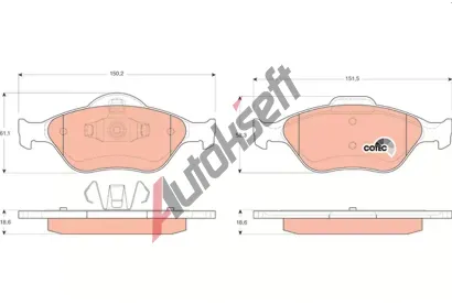 TRW Sada brzdovch destiek COTEC TRW GDB1419, GDB1419