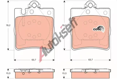 TRW Sada brzdovch destiek COTEC TRW GDB1421, GDB1421