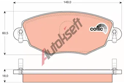 TRW Sada brzdových destiček COTEC TRW GDB1434, GDB1434 TRW Sada brzdových destiček COTEC TRW GDB1434, GDB1434