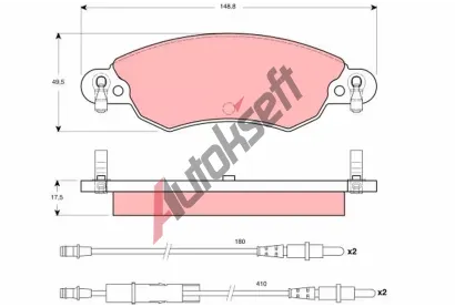 TRW Sada brzdovch destiek - kotouov brzda TRW GDB1447, GDB1447