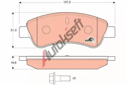 TRW Sada brzdovch destiek COTEC TRW GDB1463, GDB1463