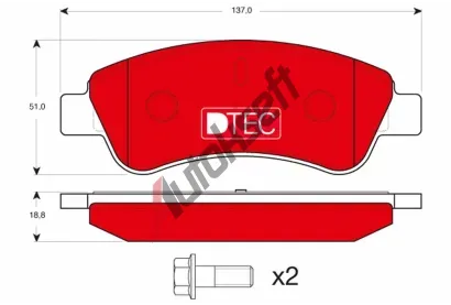 TRW Sada brzdovch destiek DTEC COTEC TRW GDB1463DTE, GDB1463DTE