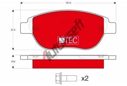 TRW Sada brzdovch destiek DTEC COTEC TRW GDB1464DTE, GDB1464DTE