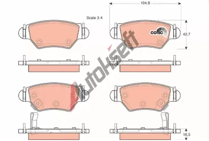 TRW Sada brzdovch destiek COTEC TRW GDB1471, GDB1471