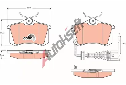 TRW Sada brzdovch destiek COTEC TRW GDB1475, GDB1475