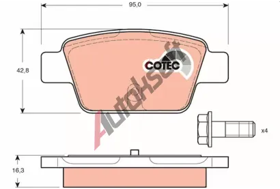 TRW Sada brzdovch destiek COTEC TRW GDB1485, GDB1485