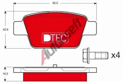 TRW Sada brzdovch destiek DTEC COTEC TRW GDB1485DTE, GDB1485DTE