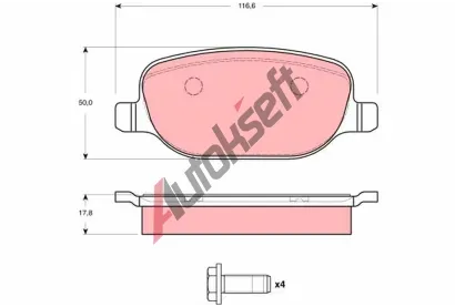 TRW Sada brzdových destiček - kotoučová brzda TRW GDB1490, GDB1490 TRW Sada brzdových destiček - kotoučová brzda TRW GDB1490, GDB1490