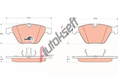 TRW Sada brzdovch destiek COTEC TRW GDB1498, GDB1498