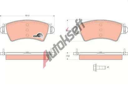 TRW Sada brzdových destiček COTEC TRW GDB1501, GDB1501 TRW Sada brzdových destiček COTEC TRW GDB1501, GDB1501