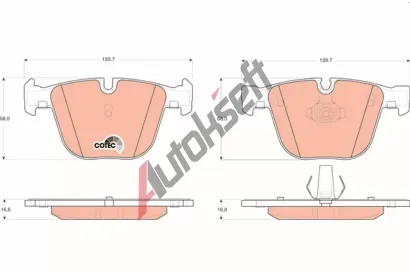 TRW Sada brzdovch destiek COTEC TRW GDB1502, GDB1502