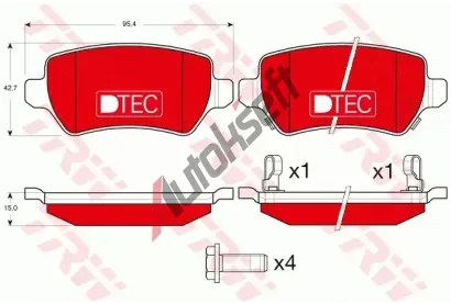 TRW Sada brzdovch destiek DTEC COTEC TRW GDB1515DTE, GDB1515DTE