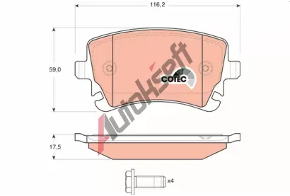 TRW Sada brzdovch destiek COTEC TRW GDB1516, GDB1516
